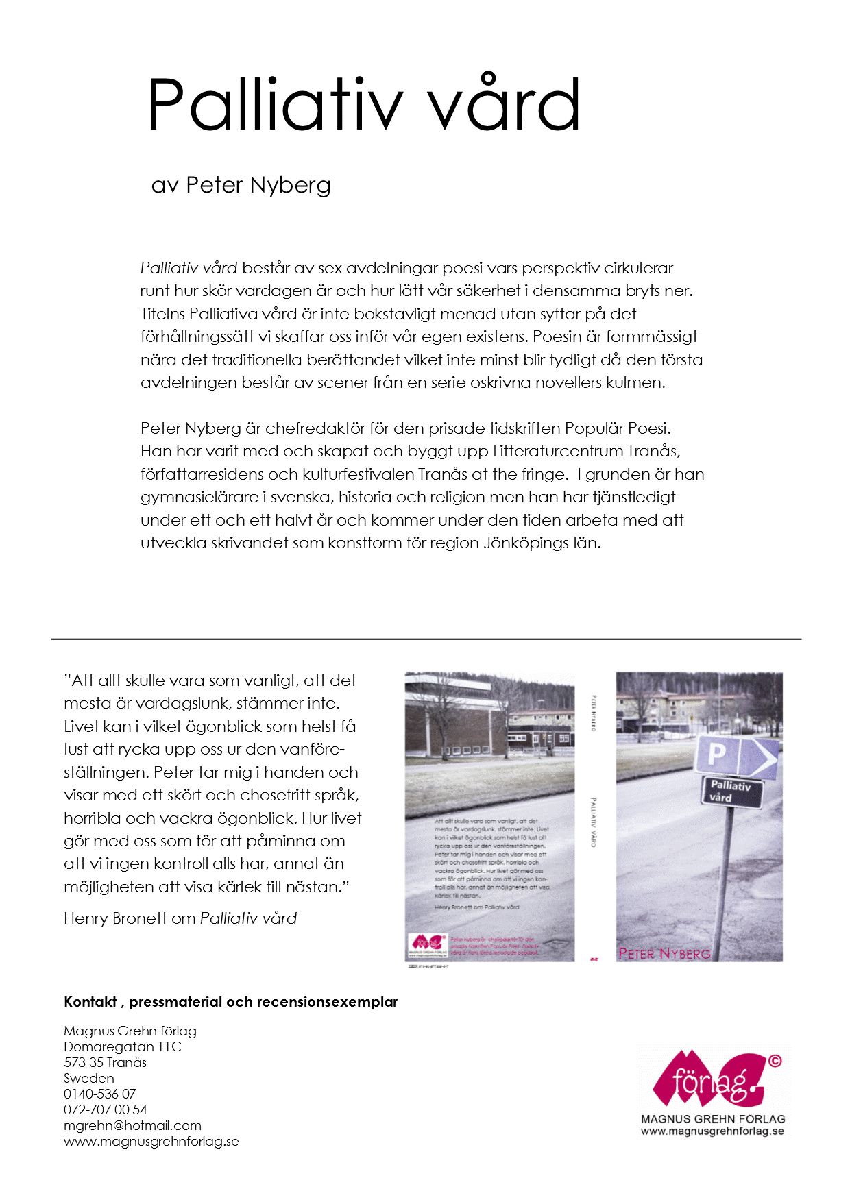 Pressmeddelande Nybergs Palliativ vård