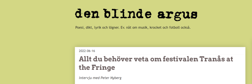 Intervju i Den blinde&nbsp;Argus