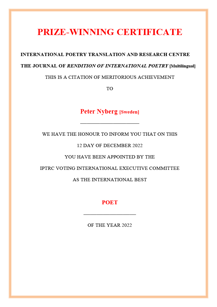 Årets bästa internationella poet i Kina 2022